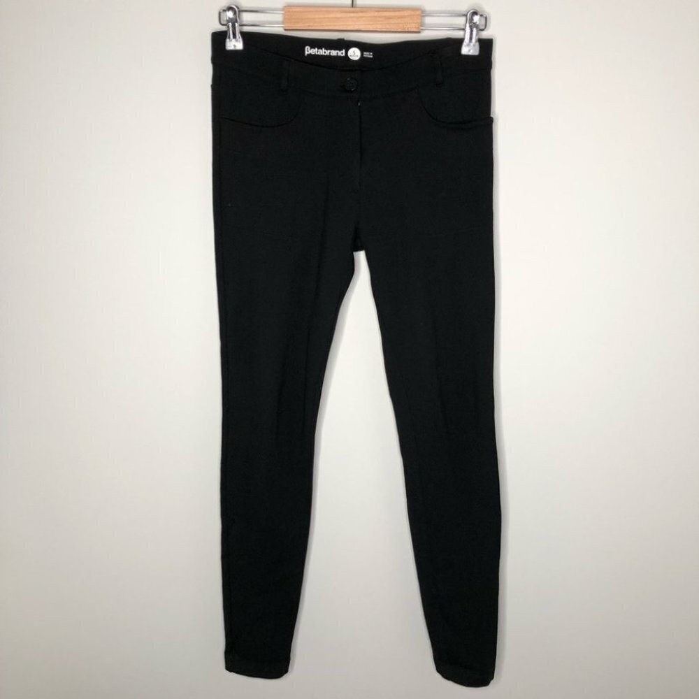 BETABRAND Black Skinny Dress  Yoga Pants 4 Pocket‎ Style Size Small Petite